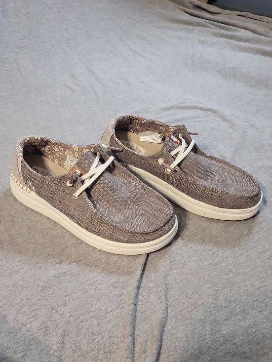 Hey Dude Shoes - Hey Dude Grey Canvas Lace-Up Slip-On Shoes